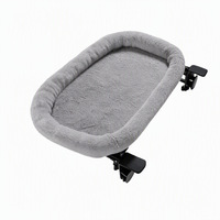Hamac de lit pour chat en peluche, table pliante avec deux clips pour accrocher près du lit - Conception à double usage