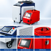 Machine de soudage au laser à fibre portative de 1500 W, soudeuse au laser 4 en 1 pour la réparation de carrosserie automobile en atelier