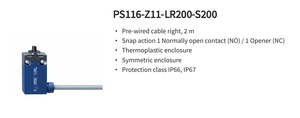 Interrupteur de fin de course Schmersal PS116-Z11-LR200-S200 103006563 1NO+1NC à action rapide pour machine industrielle - Product Image 2