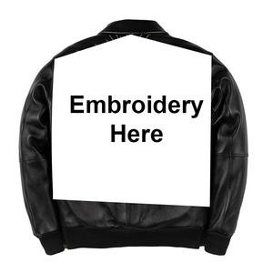 Men's PU Leather Bomber Jacket Moto Biker Style Zipper Front Turn Down Collar Embroidery Decoration Autumn Wear - Product Image 4