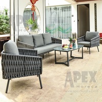 Gartenmöbel Sofa garnitur Modernes Luxus Aluminium wasserdichtes Seil Gartenmöbel Sofa garnitur