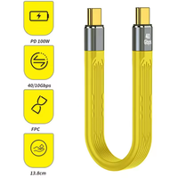 Kabel Data USB 4.0 Gen3 40Gbps Thunderbolt 3 PD 100W 5A Pengisian Cepat Kabel USB-C 4K 60Hz untuk Kamera & Komputer