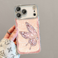 Étui de protection hybride robuste 3-en-1 pour Tecno Spark 30 Pro, avec chaîne de téléphone en époxy 3D effet papillon et bracelet, finition luxueuse