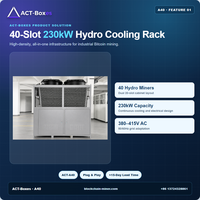 Armoire de refroidissement liquide haute densité ACT A40 à 40 emplacements pour mineurs hydroélectriques Antminer avec refroidisseur sec de 230 kW et système CDU intégré