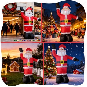 Décoration gonflable extérieure de Noël à bas prix publicitaire du Père Noël à lever à la main décoration gonflable à LED pour le festival - Product Image 3