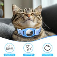 Collier Élastique de Sécurité pour Animaux avec Support Airtag, Léger et Facile à Installer, Ajustable pour Collier de Chat AirTag