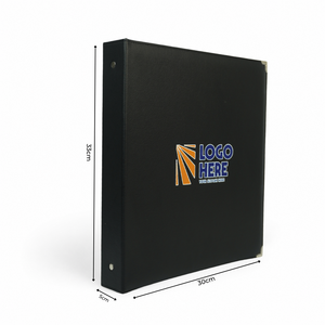 PU Wrapped Exterior & Interior OEM ODM Manufacturer Custom Logo Premium PU Leather 3 Ring Binder <b>Document</b> <b>Folder</b> - Product Image 4