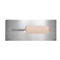 Espátula dentada profesional para enlucido y gruñido, de acero inoxidable con mango de madera