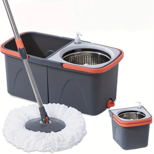 Serpillère Magique à Essorage Facile avec Tête Rotative à 360 Degrés et <span class=keywords><strong>Seau</strong></span> Autonettoyant avec Essoreuse – Ensemble Complet – Expédition Rapide - Product Image 1