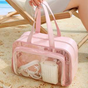 Sac de maquillage de voyage en PVC écologique, imperméable, résistant au sable, grand, transparent, portable, léger, multifonctionnel pour la salle de sport, la piscine, la plage - Product Image 2