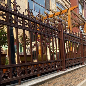 Barandilla Metálica <span class=keywords><strong>Prefabricada</strong></span> Contemporánea y Personalizable para Jardín, <span class=keywords><strong>Balaustrada</strong></span>, Recinto de Parque, Terraza, Balcón, Hierro Forjado Familiar - Product Image 3