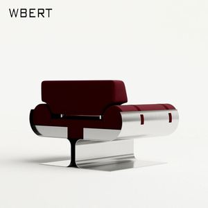 WBERT Fauteuil de luxe italien minimaliste en métal léger Fauteuil de négociation à siège unique pour hôtel Bureau de vente Réception - Product Image 5