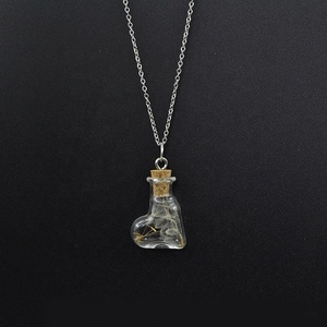 Ciondolo Bottiglia dei Desideri in Vetro Trasparente a Forma di Soffione |   Collana con Ciondolo a Forma di Tappo di Sughero in Diversi Stili, Regalo Perfetto per <span class=keywords><strong>Amici</strong></span> - Product Image 6