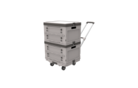 Chariot de supermarché pliable de 60kg, certifié GS, chariot pliable à 4 roues avec panier amovible, pour supermarché/entrepôt/logistique