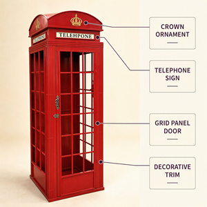 Cabina Telefonica Rossa da Esterno Versioni Standard e Deluxe Dimensioni Personalizzate da 50x50x150cm a 90x90x240cm per Arredo Urbano - Product Image 3