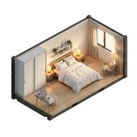 Bâtiment de bureau extérieur en kit, design moderne, conteneur 20 pieds, structure en acier, panneaux sandwich, ignifuge, installation rapide