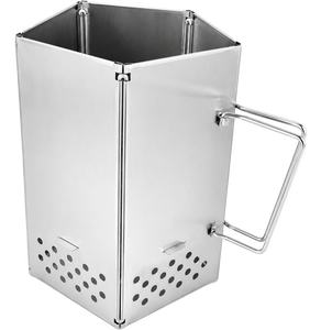 Portable Stainless Steel Folding Camp <b>Grill</b> with Handle and Vent Holes for Outdoor Camping Use - Product Image 1