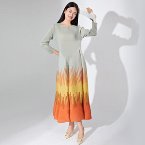 Vestido Midi Plisado Miyake de Talla Grande en Oferta, Vestido Holgado con Estampado de Moda para Mujer, Ropa Casual Elegante de Alta Calidad para Fiesta - Product Image 2