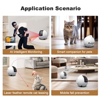 Caméra pour animaux de compagnie Robot 4MP Caméra compagnon pour animaux de compagnie Audio bidirectionnel 2.4g Wifi Chat Robot Jouet Caméra pour animaux de compagnie Moniteurs pour chats chiens