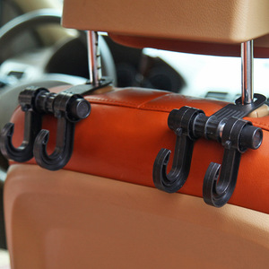 Car Headrest Hooks Double Hook Plastic 0 1kg Load Capacity For Seat Back Storage - Product Image 1
