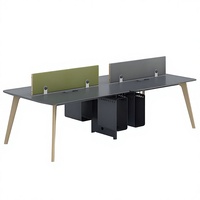 Poste de travail moderne pour bureau, bureaux informatiques, station de travail cloisonnée en bois pour employés, mobilier de table, vente en gros d'usine