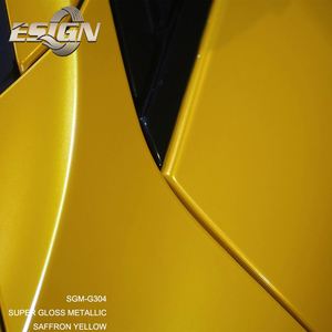 Premium Saffron Yellow Car <b>Wrap</b> Ultra Glossy Anti-Scratch UV Proof Vinyl Color-Changing Function Stretchable Premium Paint - Product Image 5