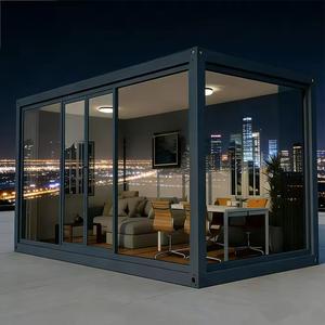 Maison conteneur modulaire de luxe préfabriquée en acier à 2 étages avec design moderne, couleur et taille personnalisables, conteneurs en verre - Product Image 4