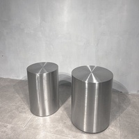 Tabouret bas moderne et minimaliste en acier inoxydable, rond ou carré, pour salons de thé et cafés, mobilier de table basse