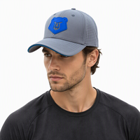 Casquette de baseball Y2K imperméable avec logo en caoutchouc gris personnalisé, découpe laser, 6 panneaux et visière sandwich pour cyclisme et golf en extérieur