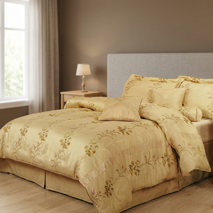 Ensemble de housse de couette en jacquard tissé 100% coton, broderie complète, couleur personnalisée, design moderne et simple, écologique, durable, toutes saisons - Product Image 3