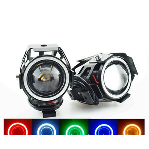 125W Moto Phare LED Moto Brouillard Spot Phare Lampe Angel Eye Moteur Vélo Projecteur Moto <span class=keywords><strong>Accessoires</strong></span> Pour U7 - Product Image 6