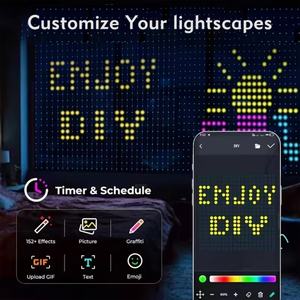 Guirlande lumineuse LED RVB intelligente à commande par application, 16 millions de couleurs, DIY, IP67, pour décorations de Noël, de fêtes et de fenêtres - Product Image 5