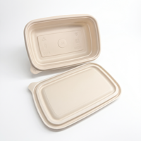 Boîte alimentaire jetable personnalisée en amidon de maïs, couvercle robuste anti-fuite, compatible micro-ondes, biodégradable pour burgers, pains, nouilles à emporter