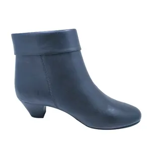 Bottes courtes classiques décontractées pour femmes, chaussures en cuir véritable pour dames, prix d'usine