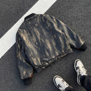 Chaquetas de Cuero Cortas y Suaves de Nueva Llegada de Fabricantes de <span class=keywords><strong>Ropa</strong></span> Urbana, Chaqueta de Cuero <span class=keywords><strong>Vintage</strong></span> Desgastada para Hombre - Product Image 2