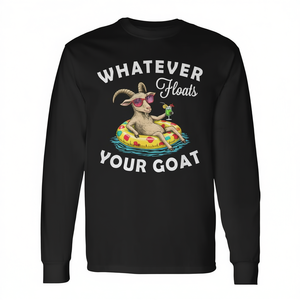 Camiseta de manga larga con diseño divertido de animales nadando, Whatever Floats Your Goat - Product Image 2