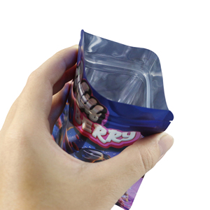 Dapat disesuaikan 3.5g 7g 14g 28g Mill Berry Holographic Mylar Gravure dicetak tas penyimpanan daur ulang bau kunci ritsleting kecil - Product Image 3