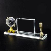 Cadre photo en cristal en gros, cadeaux de bureau, logo 3D personnalisé, 180x50mm, boîte cadeau pour décorations de bureau