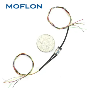 Mini electrical slip rings gold plating processing rotary unions OD 12.5mm 12 rings, signal(2A)/ring