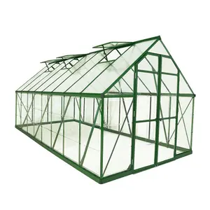 사용자 정의 안뜰 선룸 작은 정원 온실 휴대용 유리 그린 하우스 빌라 폴리 터널 정원 워크 인 온실