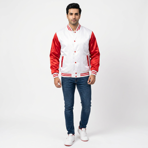 Custom <b>Men's</b> Best Quality Genuine Leather <b>Baseball</b> <b>Jackets</b> Fashionable Oversized Varsity College Basketball <b>Jacket</b> 100% Cotton - Product Image 1