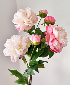 Fleur artificielle en soie de haute qualité, pivoine réaliste, <span class=keywords><strong>fleurs</strong></span> artificielles à longue tige pour bouquets floraux, décoration de table de mariage à <span class=keywords><strong>domicile</strong></span> - Product Image 6