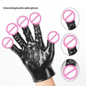<span class=keywords><strong>Gants</strong></span> électriques SM avec anneau vibrant pour les doigts et attaches pour le sexe vaginal/anal, jouet sexuel pour femmes - Product Image 4