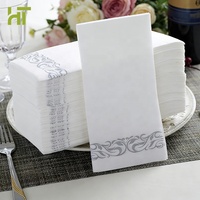Serviettes de table jetables en papier Airlaid personnalisées 55 g/m² 1 pli, pliables, effet lin, pour occasions haut de gamme
