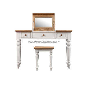 Marca LAS VEGAS, el mejor precio, tocadores de maquillaje de madera con espejo, muebles para el hogar de interior, juego de dormitorio, madera maciza de roble/Pino/ACACIA - Product Image 1