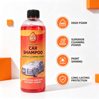 Shampooing de lavage auto concentré 500ml Rouge Acide PA1:10, Savon Moussant pour le detailing, Dégraissant pour poussière de frein, Nettoyant pour canon à mousse