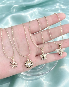 <b>Chain</b> Geometric Animal Floral Sun Charm Jewelry Gold Plated Brass Fashion Jewelry Design Pendant Necklace - Product Image 6