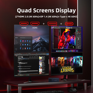 Hiệu suất cao Máy tính để bàn nhỏ NUC chơi game AMD R7 6800H 6600U 8 lõi DDR5 16GB win11 3 * hiển thị 2 LAN Mini <span class=keywords><strong>PC</strong></span> máy tính - Product Image 3