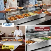 Bain-marie électrique de table professionnel en acier inoxydable OUTE 5 bacs pour buffet et cuisine