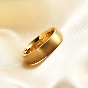 Bague en acier tungstène 4 mm 6 mm Or Noir Givré Courbé Unisexe Bijou à porter au quotidien - Product Image 2